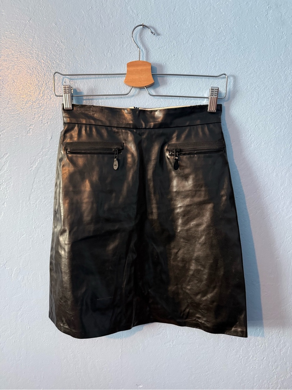 Patrik Ervell Black Faux Leather Mini Skirt